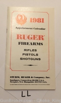 Vintage Ruger 1981 Appointment Calendar-img-0