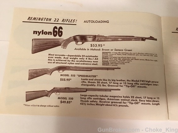 Orig Remington Vintage Catalog Nylon .22 510 40x-img-2