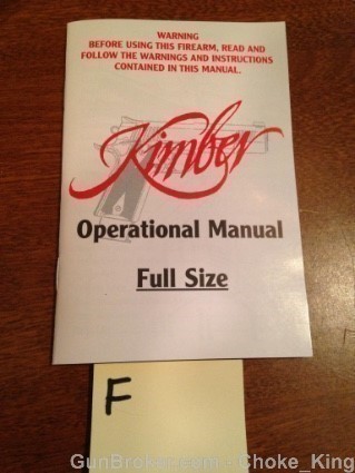 Kimber Full Size 1911 Owners Manual Instruction-img-0