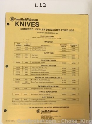 Orig S&W Knives Catalog Knife Price list Smith & Wesson-img-1