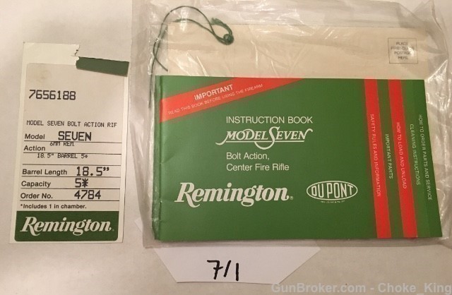 Complete Remington Model 7 Owner Manual 6mm-img-0