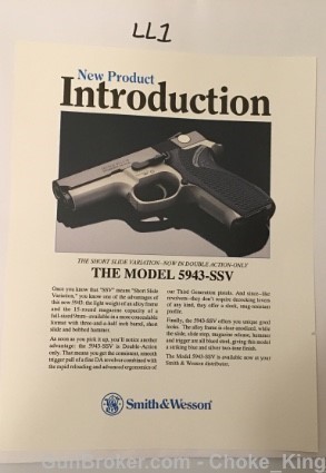 Orig S&W Model 5943 SSV Intro 9mm Product Flyer-img-0