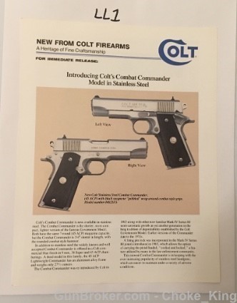Colt Combat Commander SS Model Intro Product Flyer-img-0