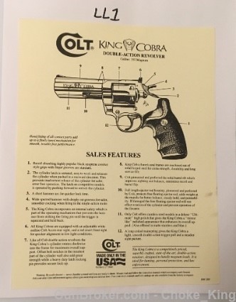 Colt Firearms King Cobra Model Intro Product Flyer-img-0