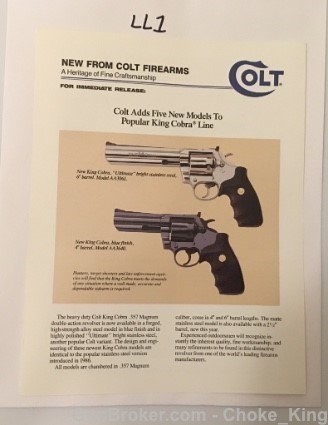 5 New Colt King Cobra Models Intro Product Flyer-img-0