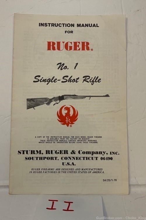 Ruger No 1 Owners Instruction Manual -img-0