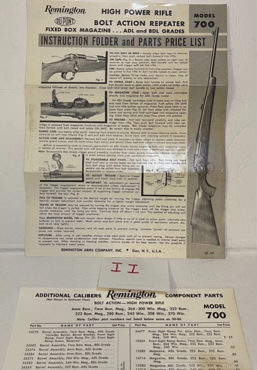 Remington 700 Vintage Owners Instruction Manual -img-0