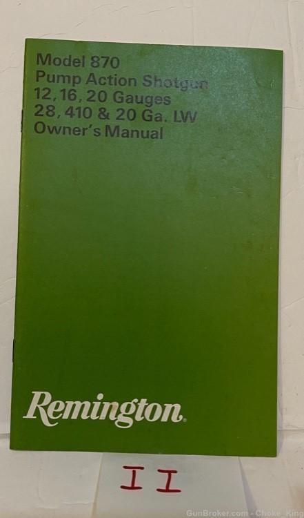 Remington 870 Owners Instruction Manual -img-0