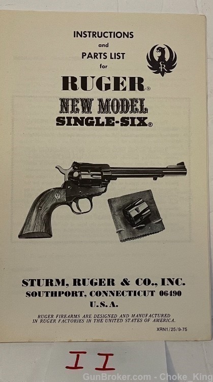 Ruger Model Owners Instruction Manual -img-0