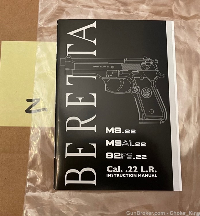 Beretta M9 92 FS .22 Owners Instruction Manual -img-0