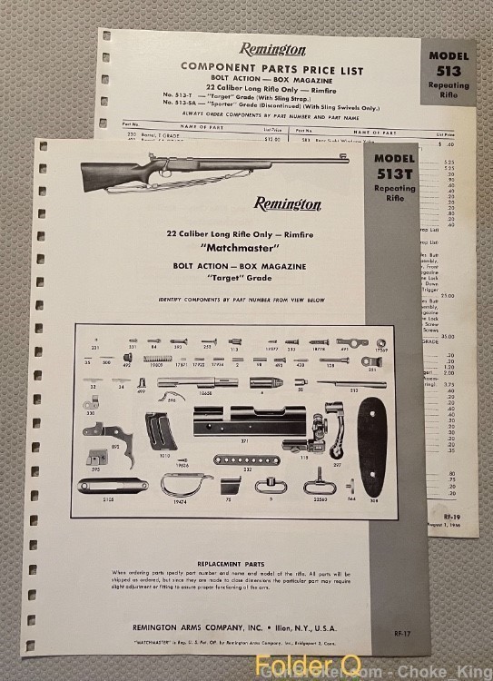 Remington Model 513 T Parts List Schematic -img-0