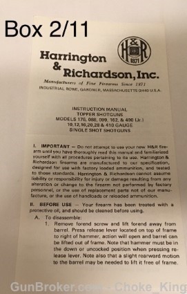 Harrington & Richardson Topper H&R Owners Manual-img-0