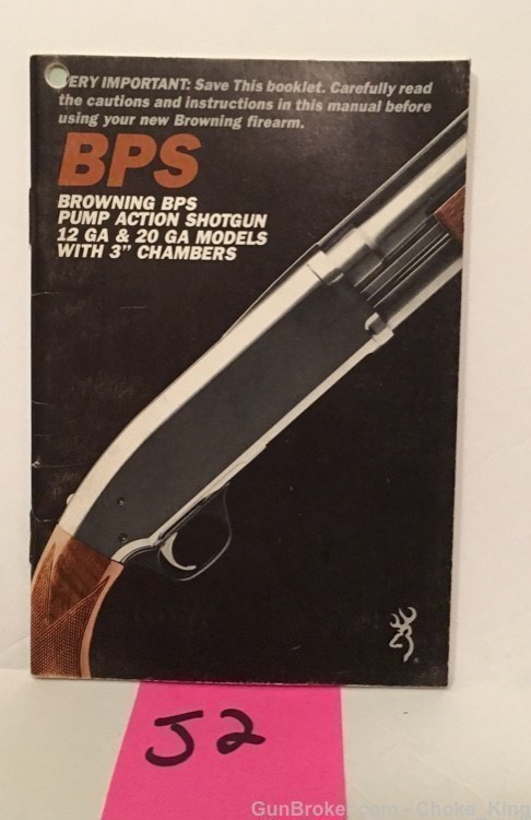 Orig Browning BPS Owners Instruction Manual-img-0