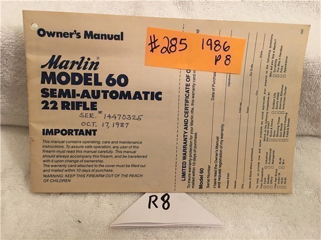 Orig Marlin Model 60 .22 Owners Instruction Manual-img-0