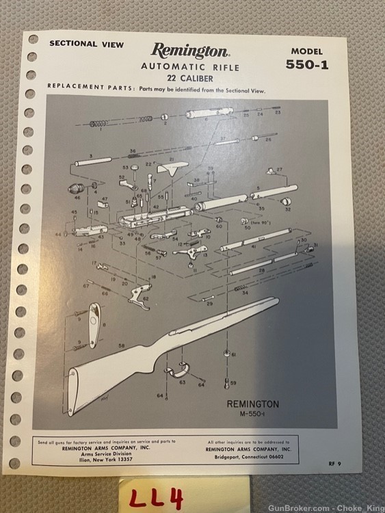 Remington Model 550 - 1 Parts List Schematic -img-0