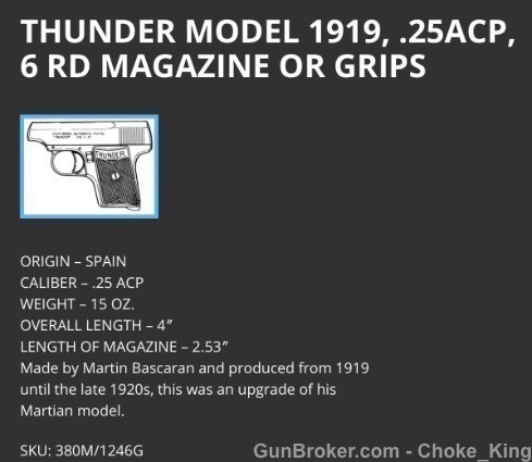 Triple K Magazine THUNDER MODEL 1919 .25 ACP, 6-img-1