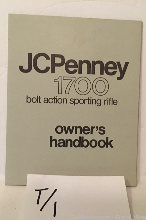 JC Penney Model 1700 Bolt Action Rifle Owners Instruction Manual-img-0