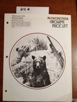 1974 Winchester Firearms Price List-img-0