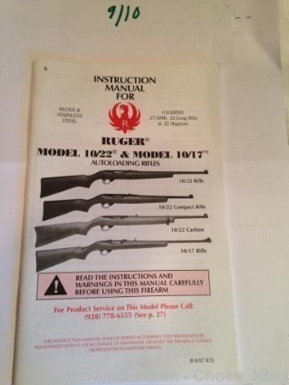 Ruger Model 10/22 10/17 Owners Manual Instruction-img-0