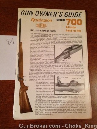 Old Remington Model 700 Owners Instruction Manual-img-0