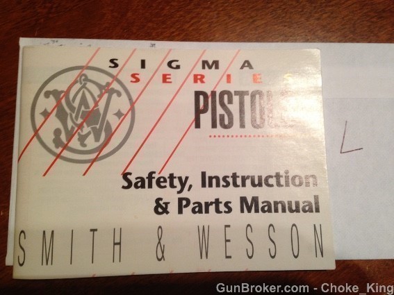 Orig S&W Sigma Owners Instruction Manual-img-0