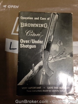 Browning Citori O/U Owners Instruction Manual-img-0