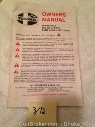 Mossberg 500 590 835 Owners Manual Instruction-img-0