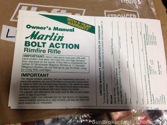 Marlin Bolt Action Owners Instruction Manual-img-0