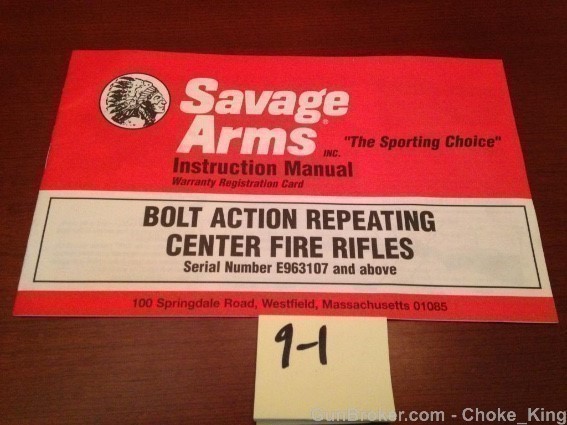 Savage Arms Bolt Rifles Owners Manual Instruction-img-0