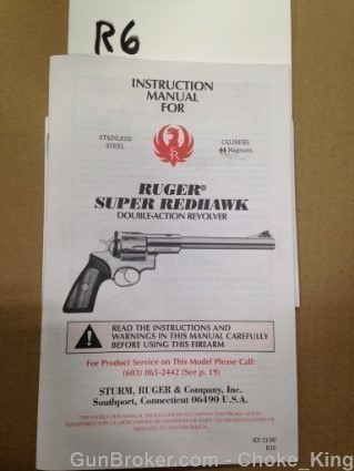Ruger Super Redhawk Owners Instruction Manual11/99-img-0