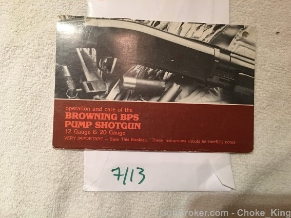 Orig Browning BPS Pump Owners Manual 12 20 ga-img-0
