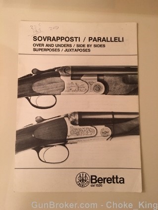 Beretta O/U SS Paralleli Superposes Owners Manual-img-0
