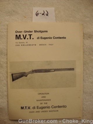 M.V.T.  Italy Over Under Shotgun Owners Manual-img-0