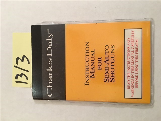 Orig Charles Daly Semi Auto Shotgun Owners Manual-img-0