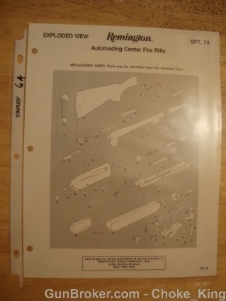 Remington Schematic + Parts List  Model SPT 74-img-0
