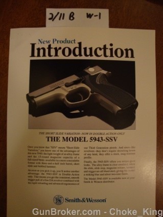 S&W Model  5943 9mm Intro Product Flyer-img-0