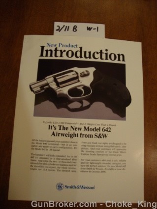 Orig S&W Model 642 Intro Product Flyer-img-0