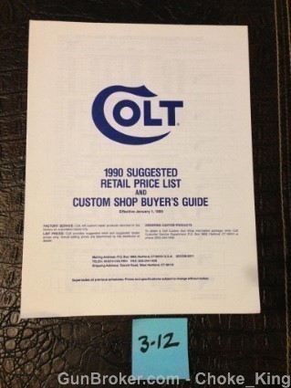 Colt 1990 Retail Price List + Custom Shop-img-0