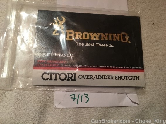 Orig Browning Citori O/U Over Under Owners Manual-img-0