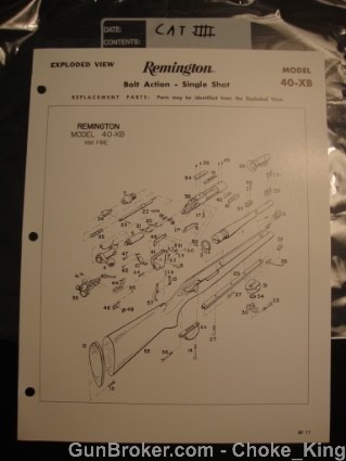 Remington  Schematic + Parts List  Model 40 XB-img-0