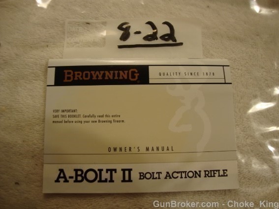 Browning A Bolt II Owners Manual Instruction-img-0