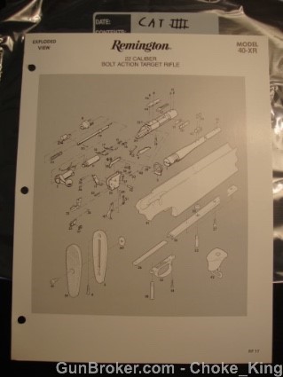 Remington Schematic + Parts List Model 40 XR Rifle-img-0