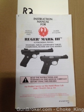 Ruger Owners Instruction Manual Mark III .22 2009-img-0