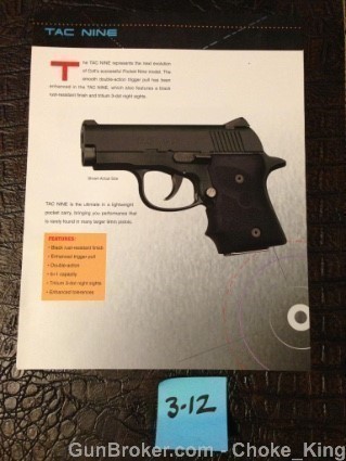 Colt Tac Nine 9 LW Intro Flyer Conceal Carry-img-0