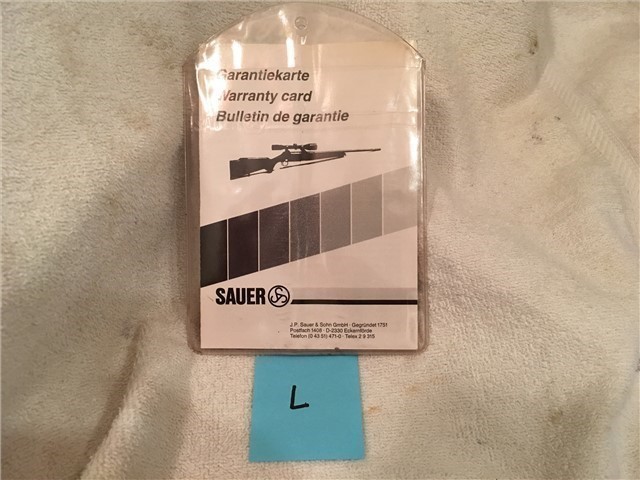 Sig Sauer Factory Warranty Hanging Tag-img-0