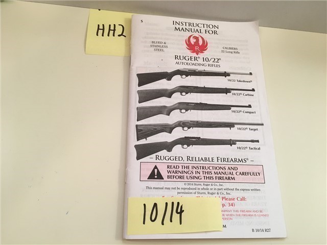 Ruger10-22 10/22 Owners Instruction Manual 10/14-img-0
