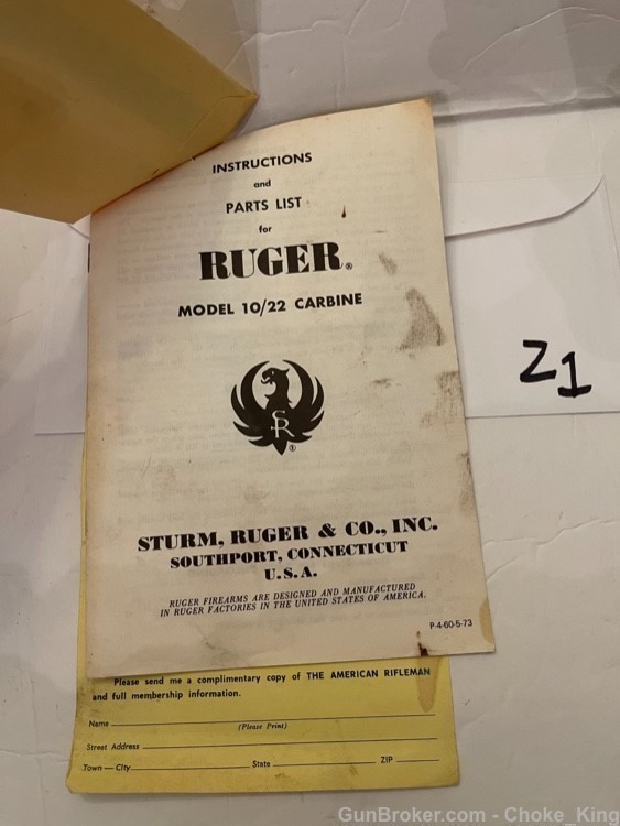 Ruger 10/22 Owners Instruction Manual-img-0