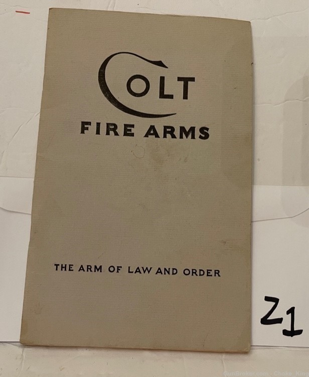Colt Fire Arms Owners Instruction Manual -img-0