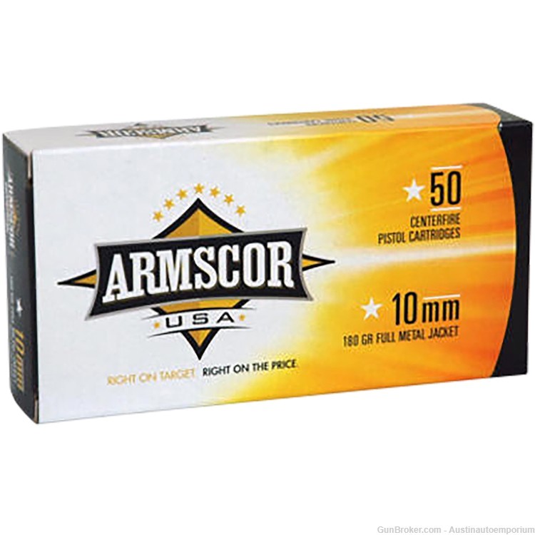 Armscor FAC102N USA 10mm Auto 180 gr Full Metal Jacket 50 Per Box-img-0