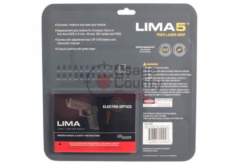 Sig Sauer Lima5 P320/P250 Compact Medium 9/40/357 Laser Grip (GREEN) - New-img-1